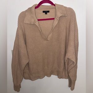 J. Crew Collared Cotton Beach Sweater in Dark Beechwood